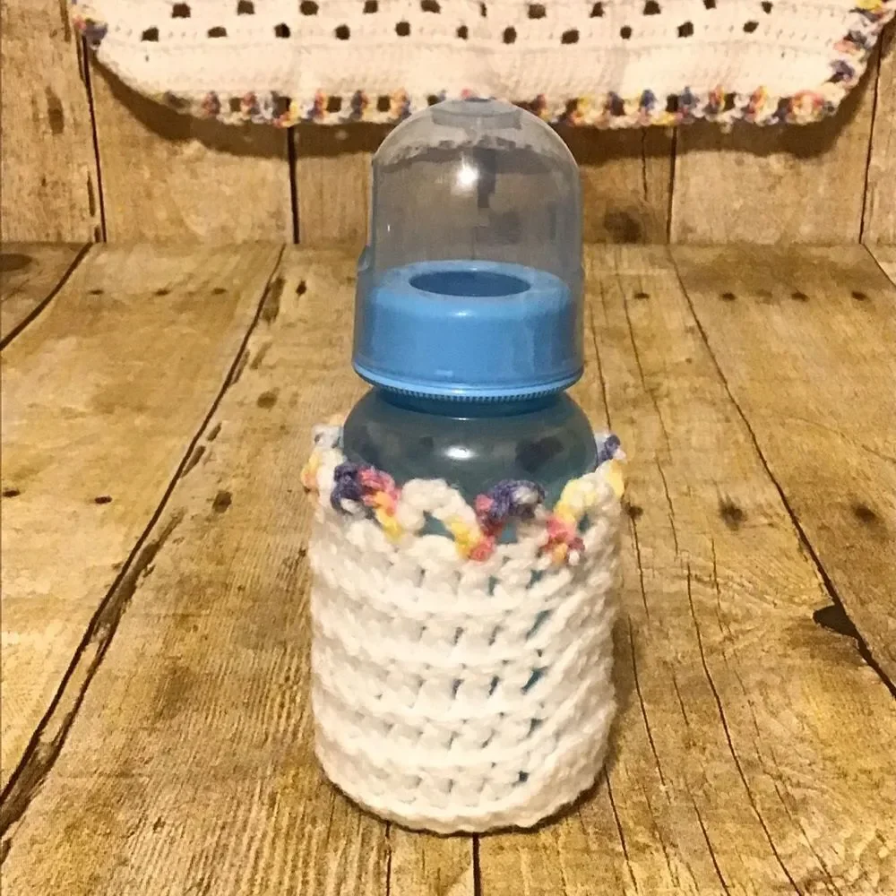 Handmade Crochet‎ Infant Carrier Blanket + Bottle Cover